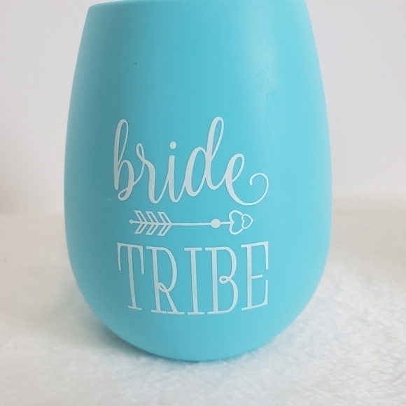 BRIDE Tribe Wine Portable Silicone Foldable Unbreakable Bachelorette 2 Pc 12 Oz - Picture 4 of 8